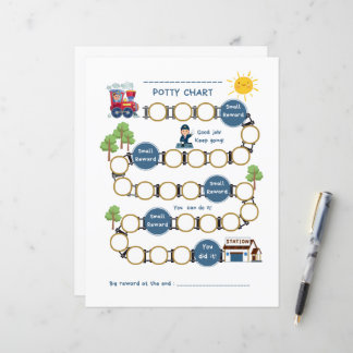 Papier papier pour bambins Potty Chart avec train