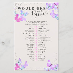 Papier Papillon Baby shower Bébé Mot Elle Plutôt Jeu