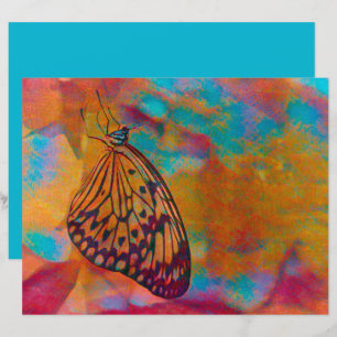 Papier Papillon Bohemian Blue Orange Hippie Decoupage