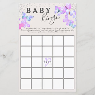 Papier Papillon Ciel Papillon Baby shower Bingo Jeu