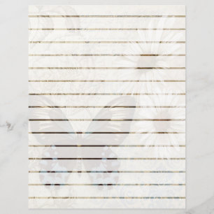 Papier Papillon et marguerites