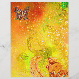 PAPIER PAPILLON MAGIQUE EN PAILLETTES D'OR
