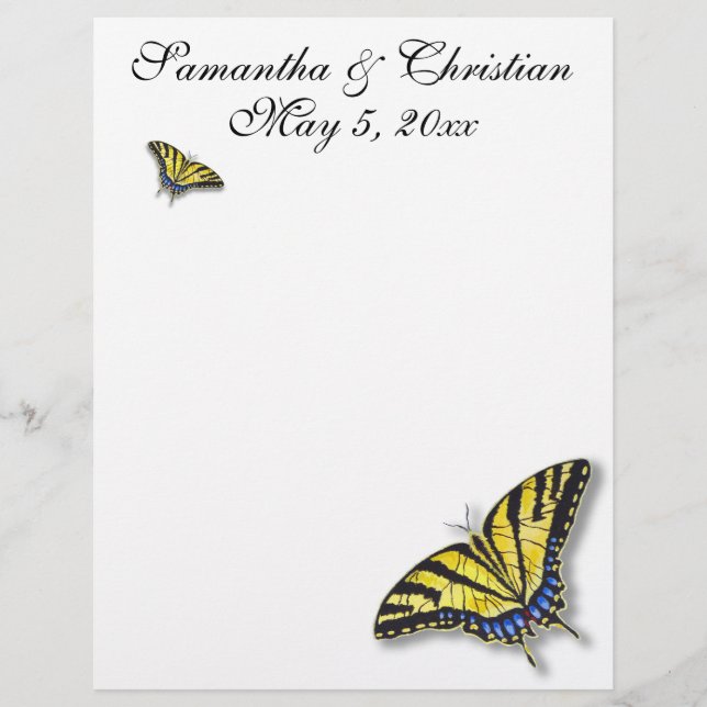 Papier papillon Swallowtail Mariage (Devant)
