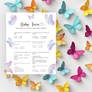 Papier Papillons - Bébé Quiz Jeu de Baby Shower