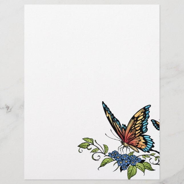 Papier Papillons et papillons couleur par Al Rio (Devant)