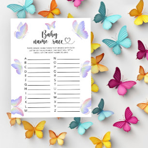 Papier Papillons - Jeu de course de prénoms pour bébé