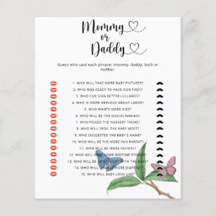 Papier Papillons - jeu pour baby shower « maman ou papa »