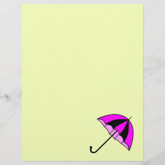 Papier Parapluie rose personnalisé 8,5" x 11" En-tête de