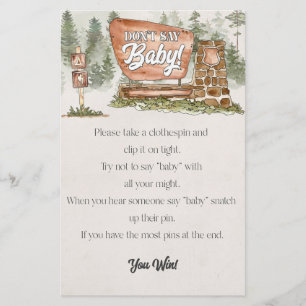 Papier parc national ne pas dire baby shower jeu