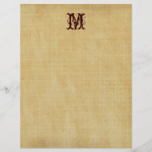 Papier parchemin monogramme vintage
