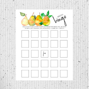 Papier Parfait Poire - Jeu de Bingo pour Mariage/Enterrem