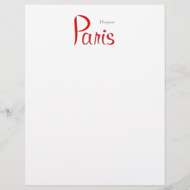 Papier PARIS Bonjour (Bonjour) (Devant)