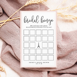 Papier Paris Romance Fête des mariées Jeu de Bingo