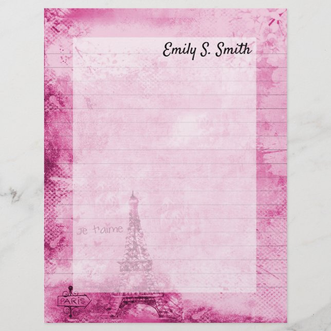 Papier Paris vintage Livre personnalisé Valentine (Devant)