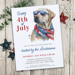 Papier Parti de 4 juillet du chien du Labrador patriotiqu