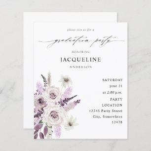 Papier Parti de graduation florale violet de lavande budg