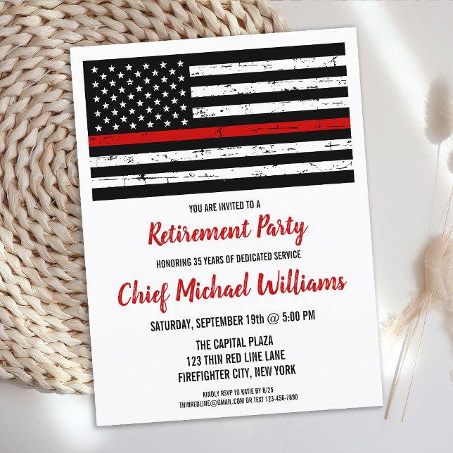 Papier Parti de la retraite des pompiers du budget Mince  (Créateur téléchargé)
