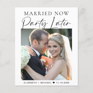 Papier Parti Marié Maintenant Plus Tard Photo Mariage