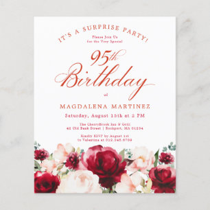 Papier PARTI SURPRISE BUDGET 95e anniversaire Rose rose r