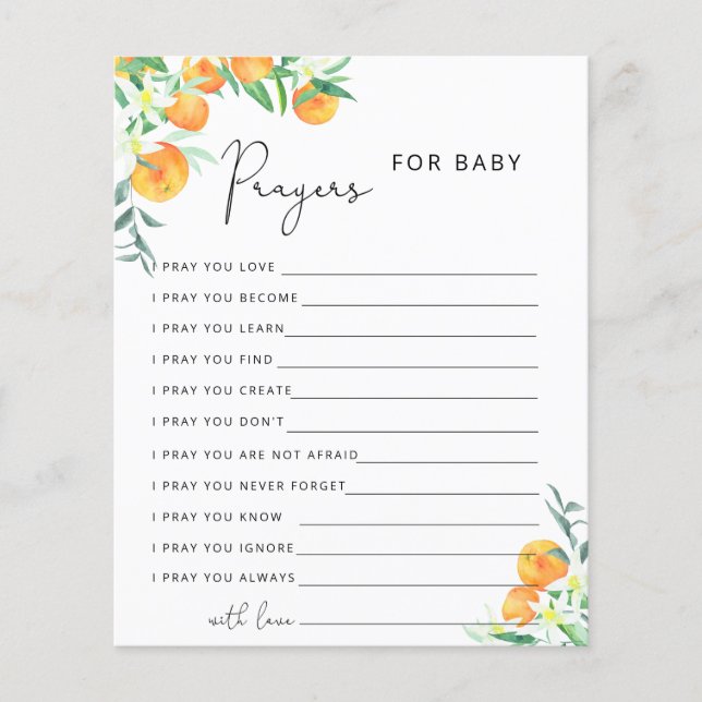Papier Partie | prières pour bébé (Devant)