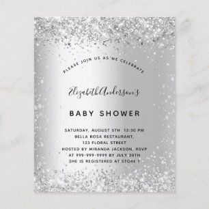 Papier parties scintillant baby shower argent
