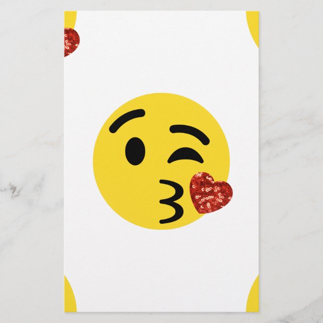 Papier parties scintillant baiser émoji (Devant)