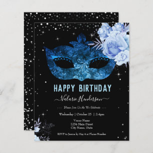 Papier Parties scintillant Bleu clair Masquarade Annivers