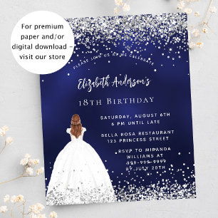 Papier Parties scintillant bleu marine anniversaire invit