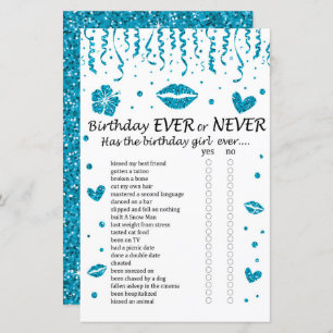 Papier Parties scintillant bleue Anniversaire Jamais ou j
