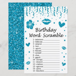 Papier Parties scintillant Bleue Anniversaire Mot Débauch