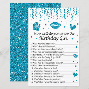Papier Parties scintillant Bleue Connaissez-vous bien l'a