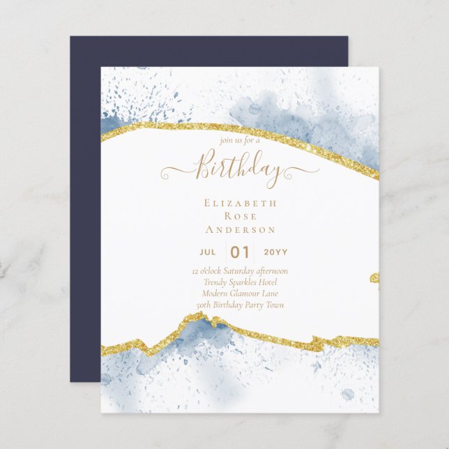 Papier PARTIES SCINTILLANT BUDGÉTAIRE Glam Agate Jolie fi (Devant / Derrière)