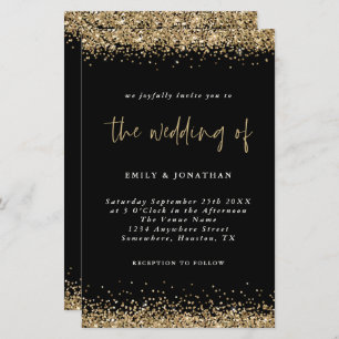 Papier Parties scintillant d'or budget Mariage Invitation