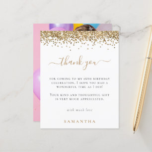 Papier Parties scintillant d'or budget Sweet 16 Merci