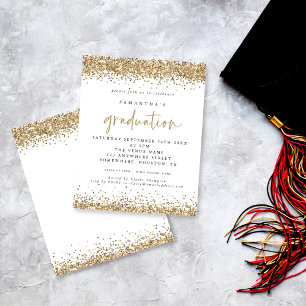 Papier Parties scintillant d'or budgétaire Invitation de