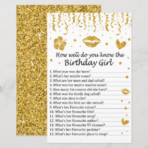 Papier Parties scintillant d'or Connaissez-vous bien la f