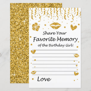 Papier Parties scintillant d'or Mémoire préférée de la fi