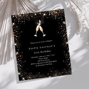 Papier Parties scintillant d'or noir salue l'invitation a