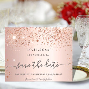 Papier Parties scintillant d'or rose Quinceanera enregist