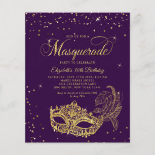 Papier PARTIES SCINTILLANT d'or violet BUDGET Mascarade A
