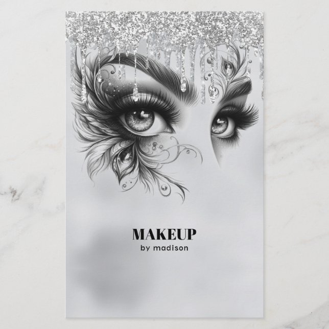 Papier Parties scintillant en argent de maquillage (Devant)