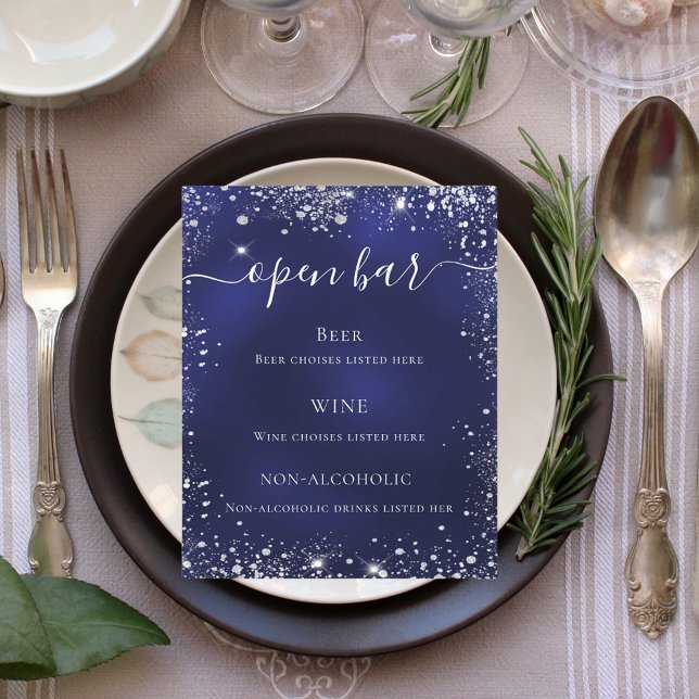 Papier Parties scintillant marine bleu argent mariage men (Créateur téléchargé)