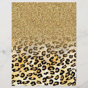 Papier Parties scintillant moderne Leopard Motif Gold  Om