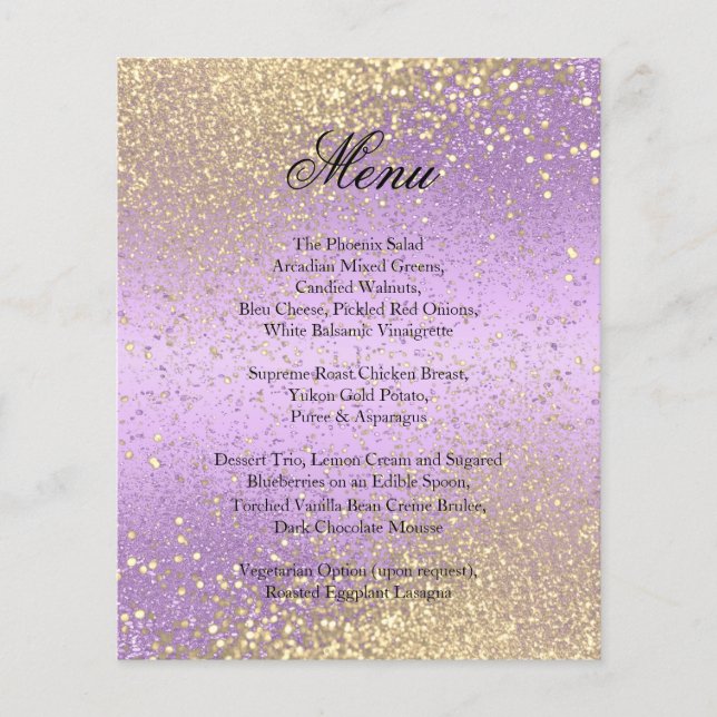 Papier Parties scintillant or classique et lavande violet (Devant)