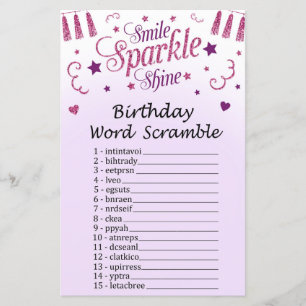 Papier Parties scintillant rose Anniversaire Mot Débauche