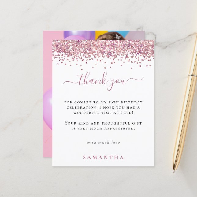 Papier Parties scintillant rose budget Doux photo 16 Merc (Devant/Arrière en situation)