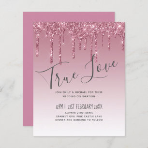 Papier PARTIES SCINTILLANT rose BUDGET Invitations de mar