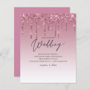 Papier PARTIES SCINTILLANT rose BUDGET Invitations de mar