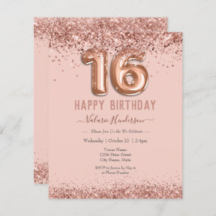 Papier Parties scintillant rose vif Joyeux 16e anniversai