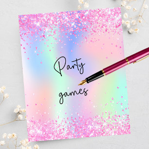 Papier Parties scintillant rose violet holographique jeux